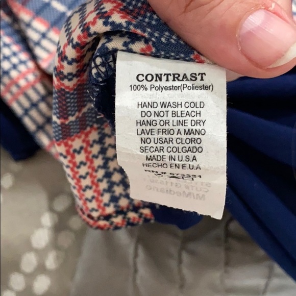 Chic Plaid & Navy Open-Front Cardigan 💕 - Picture 7 of 7